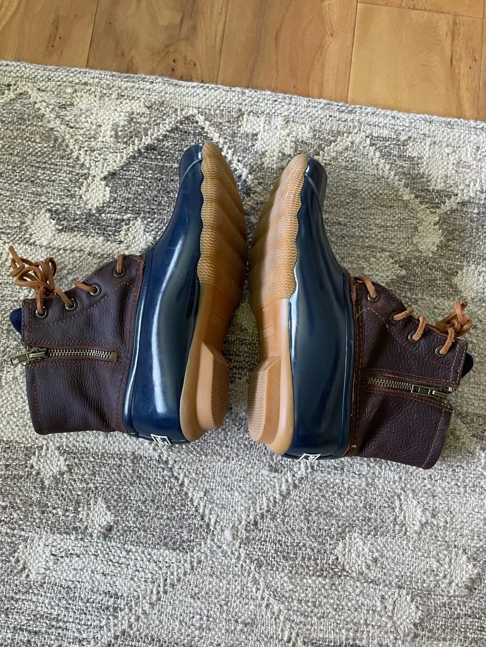 Sperry Women’s Navy and Brown Waterproof Duck Boots